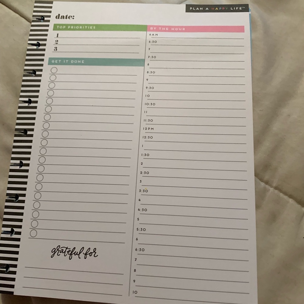 The happy planner filler paper